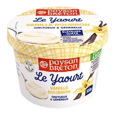 Le Yaourt vanille bourbon 7,5%MG, Paysan Breton (500 g)