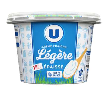 Crème fraîche épaisse légère 15% de MG, U (450 g)