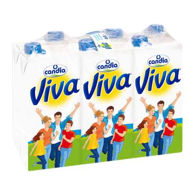 Pack de Lait Viva demi-écrémé UHT, Viva (6 x 1 L)