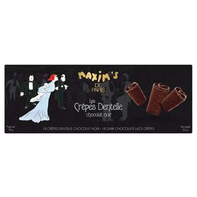 Étui 18 crêpes dentelles chocolat noir, Maxim's (90 g)