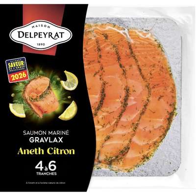 Saumon mariné façon gravlax aneth citron, Delpeyrat (100 g)