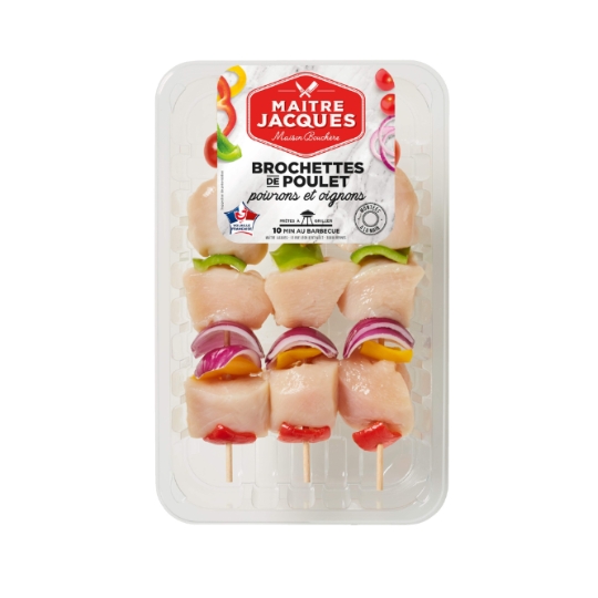 Brochette de Poulet Poivrons Oignons MAITRE JACQUES
