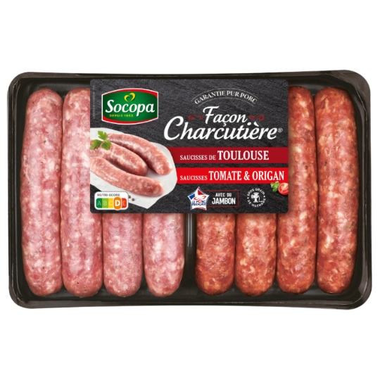 Saucisses de Toulouse Natures et Tomate SOCOPA