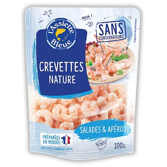 Crevettes nature décortiquées cuites L'ASSIETTE BLEUE