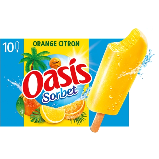 Sorbets Bâtonnets Orange Citron OASIS