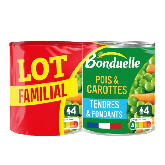 Petits Pois Carottes Tendres & Fondants Sans Conservateurs BONDUELLE