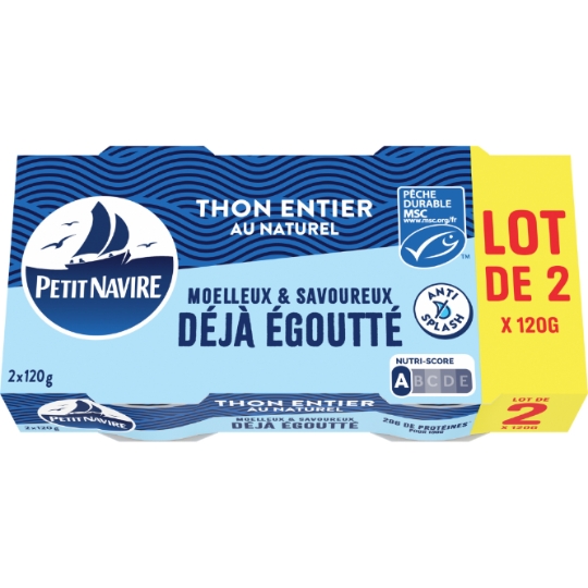 Thon Entier au Naturel Egoutté PETIT NAVIRE