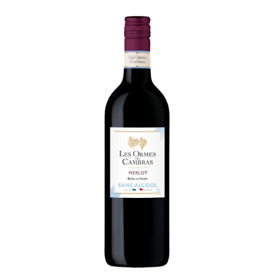 Vin Merlot Riche et Fruité Sans Alcool LES ORMES DE CAMBRAS