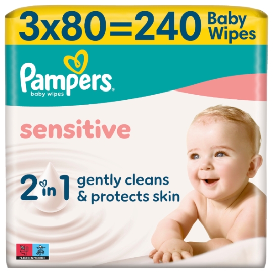 Lingettes pour Bébé Sensitive 2en1  PAMPERS