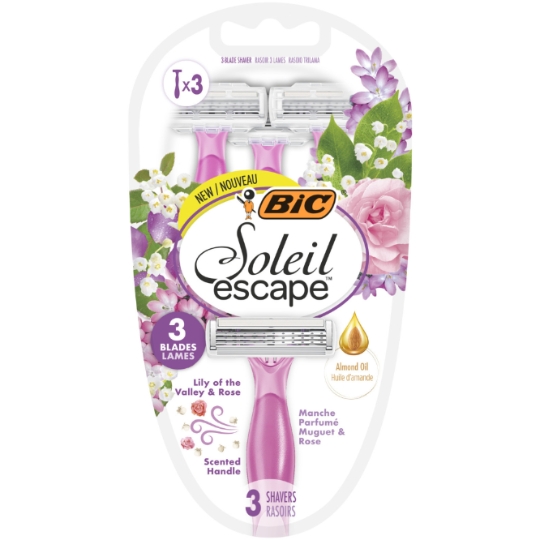 Rasoirs Jetables Femme 3 Lames Muguet Rose Soleil Escape BIC