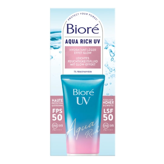 Soin Hydratant Léger Effet Glow Aqua Rich UV Spf 50 BIORE