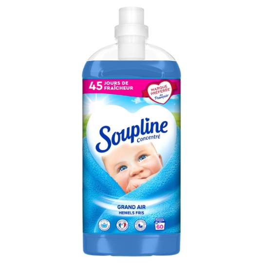 Adoucissant Concentré 45 Jours de Fraîcheur Grand Air 60 Lavages SOUPLINE
