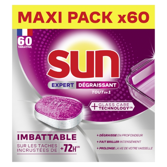 Tablettes Lave Vaisselle Expert Dégraissant Tout en 1 SUN