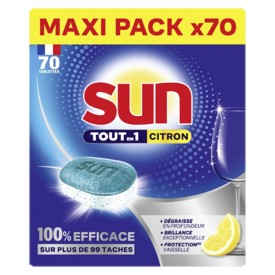 Tablettes Lave-Vaisselle Tout-En-1 Citron SUN