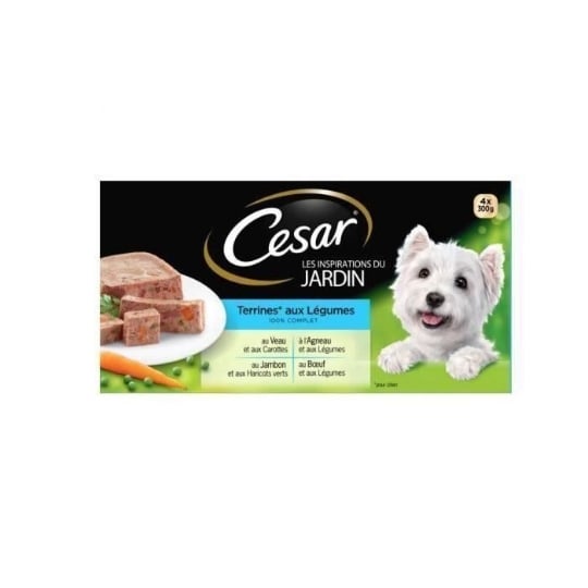 Cesar Barquettes En Terrine - 4 Varietes - Pour Chien Adulte - 4 X 300 CESAR