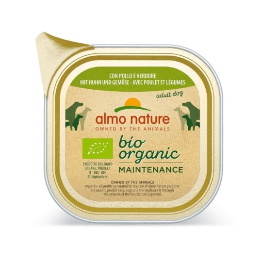 Almo Nature Chien Bio Organic Poulet Et Légumes Barquette - 300 G ALMO NATURE