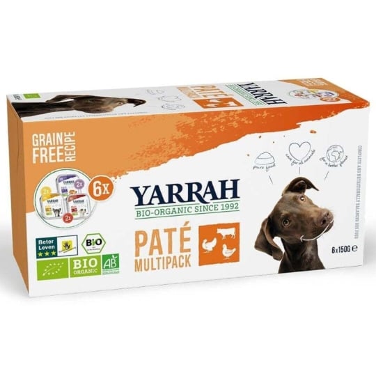 Pâtée Chien Bio Dinde Poulet Boeuf Yarrah - 6 Barquettes De 150 G YARRAH
