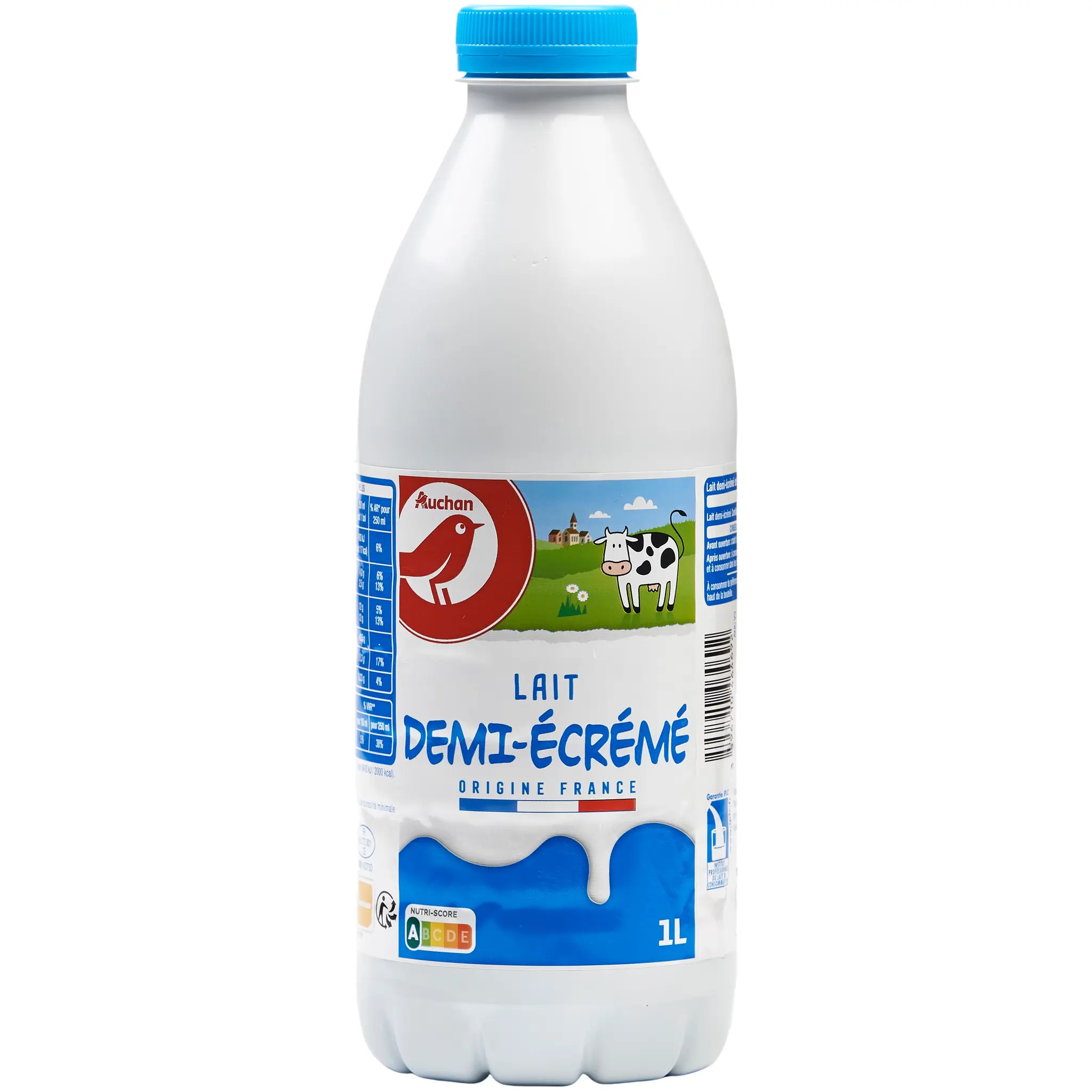 AUCHAN Lait demi-écrémé UHT