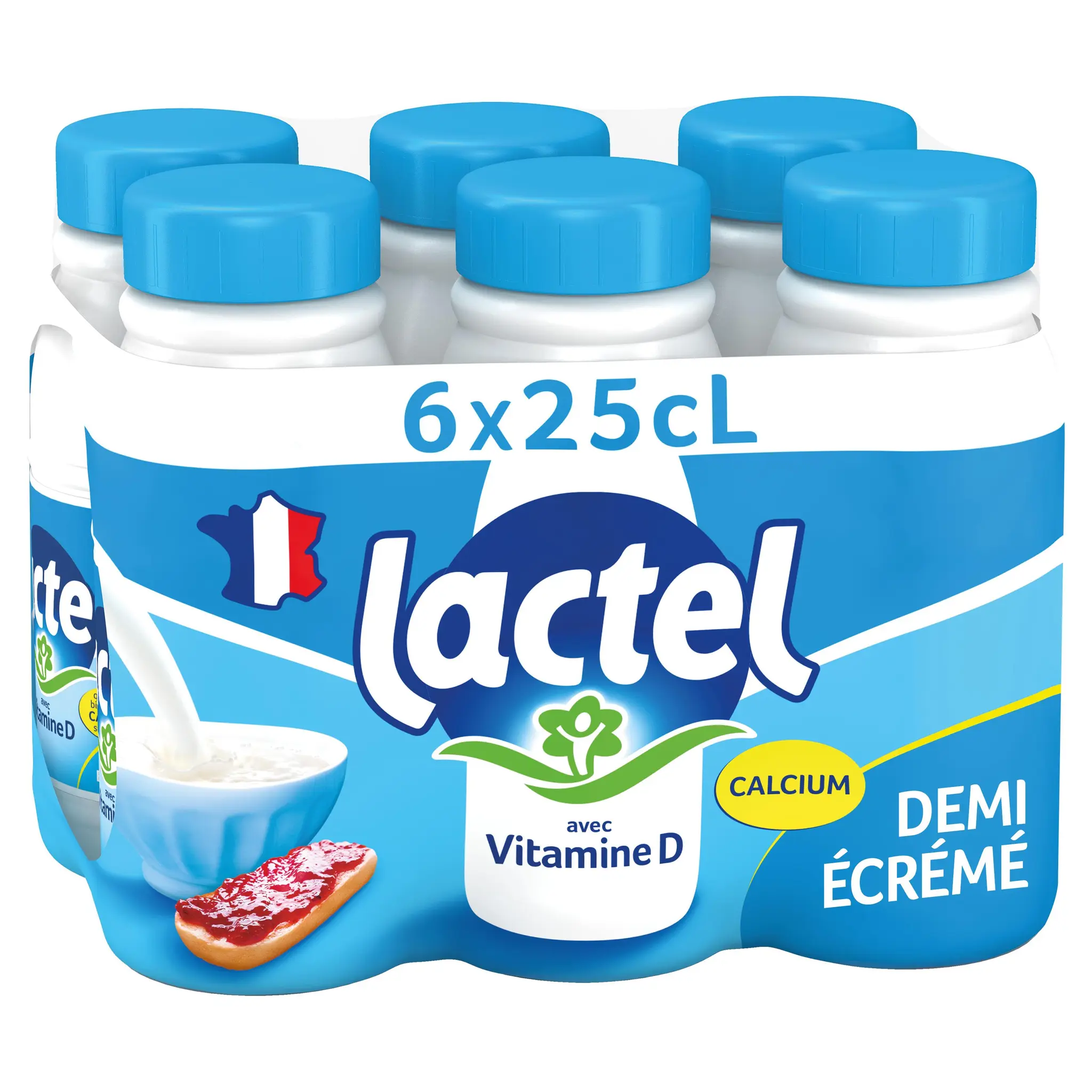 LACTEL Lait demi-écrémé vitamine D