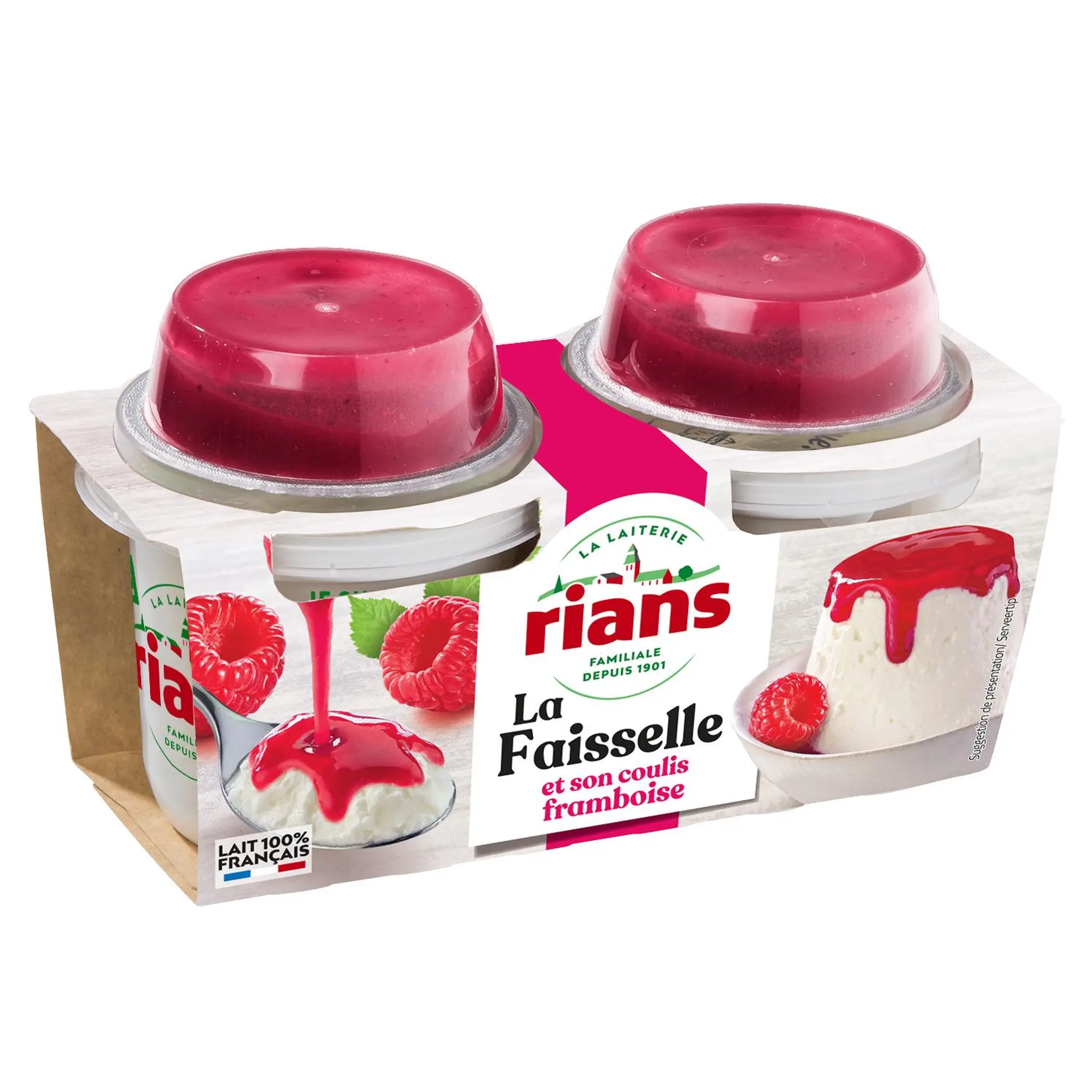 RIANS Faisselle et son coulis de framboise