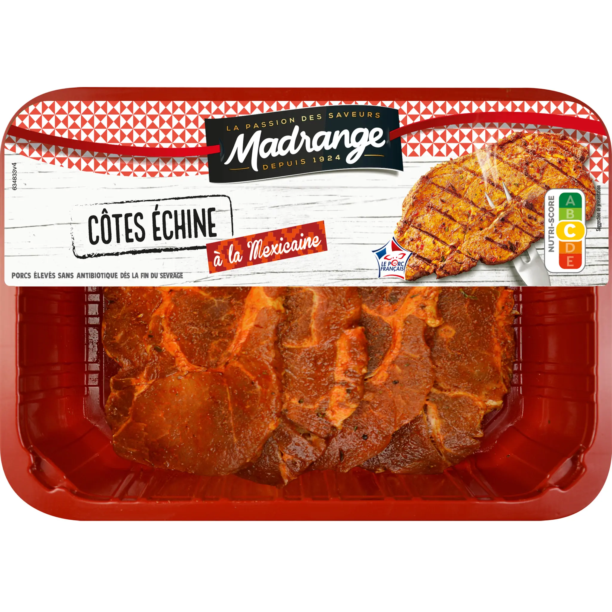 MADRANGE Côtes de porc à l'échine marinées à la mexicaine