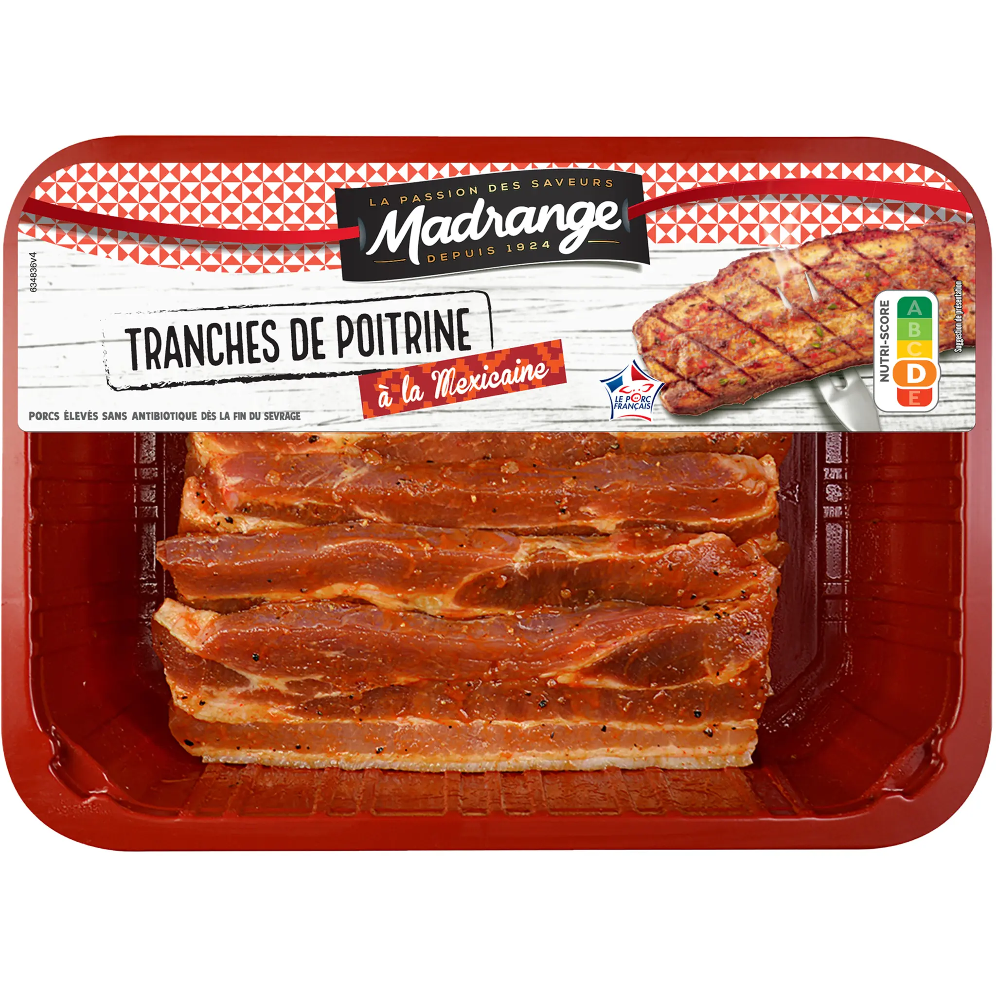 MADRANGE Tranches de poitrine de porc à la mexicaine