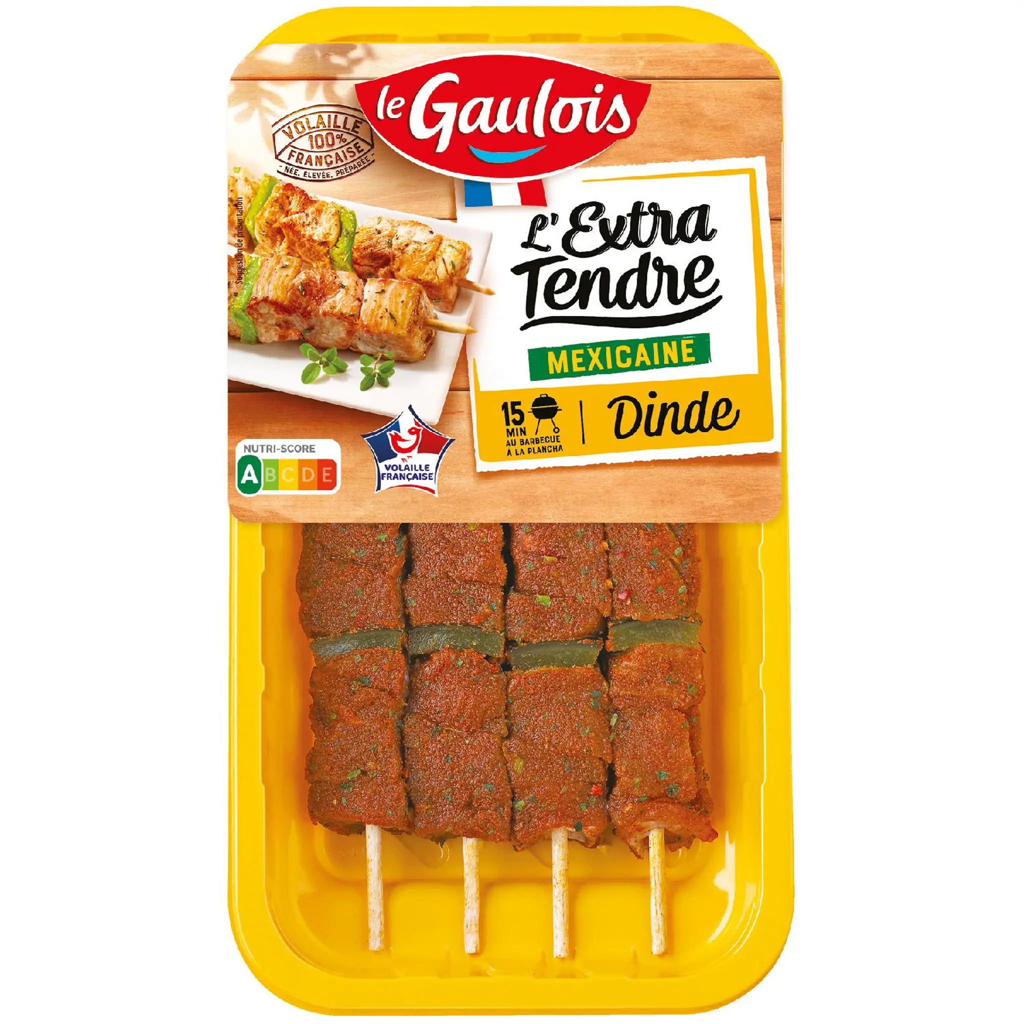 LE GAULOIS L'extra tendre brochettes de dinde à la Mexicaine