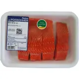 AUCHAN LE POISSONNIER CULTIVONS LE BON Pavés de truite élevée sans OGM en France ou en Espagne barquette