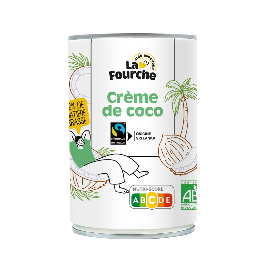 Crème de coco (22% de M.G.) bio et équitable
