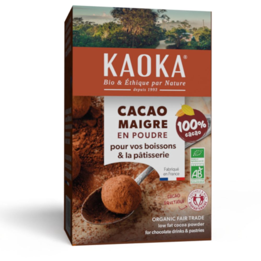 Cacao en poudre 100% maigre sans sucres ajoutés bio et équitable