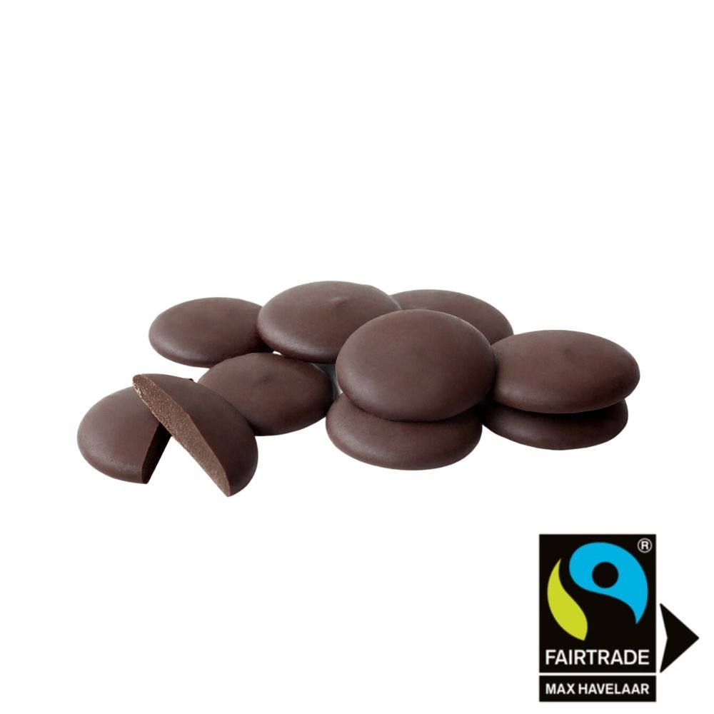 Palets de chocolat lait 39% équitable bio en sachet kraft
