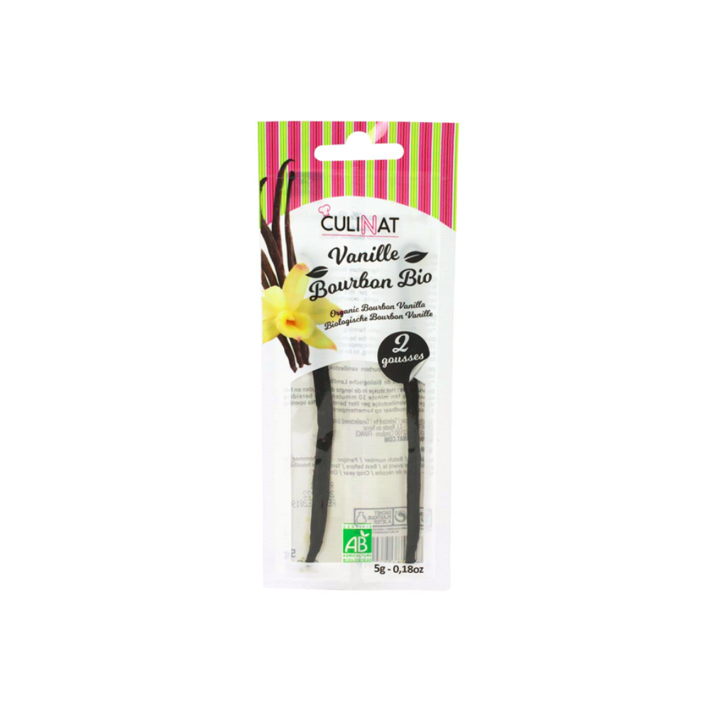 2 gousses de vanille Bourbon bio (2x2,5g)