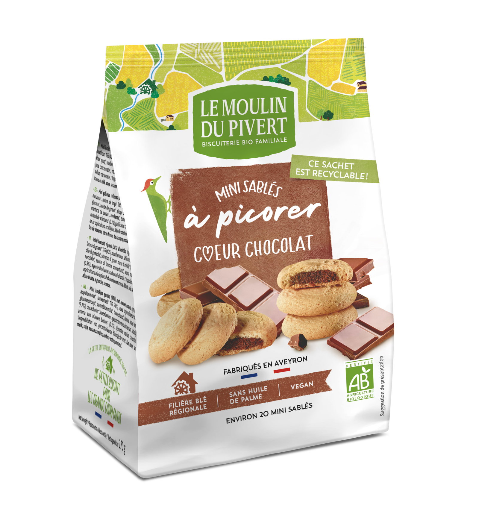 Mini sablés à picorer coeur chocolat bio