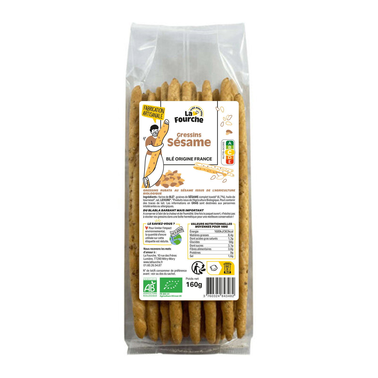 Gressins au sésame bio