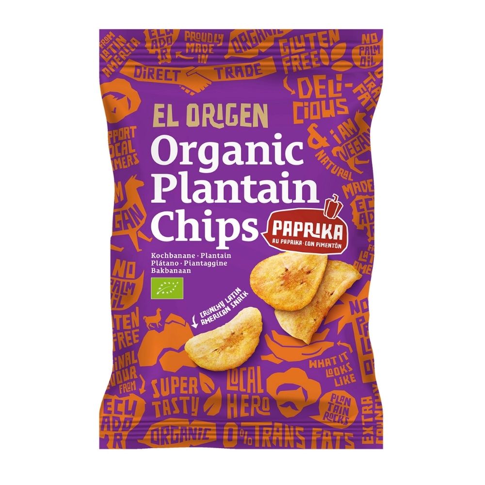Chips de banane plantain au paprika bio