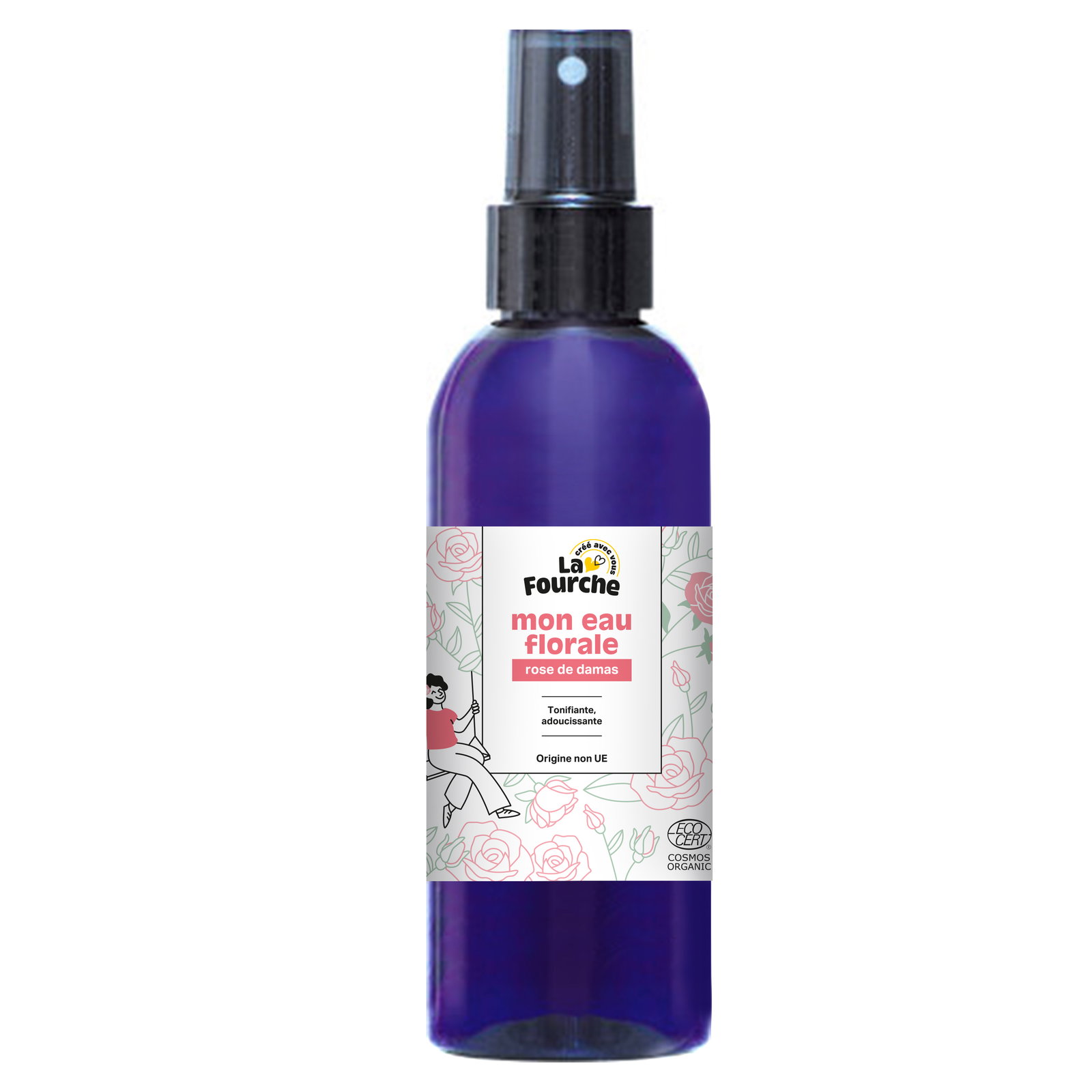 Eau florale de rose de Damas certifiée Cosmos Organic