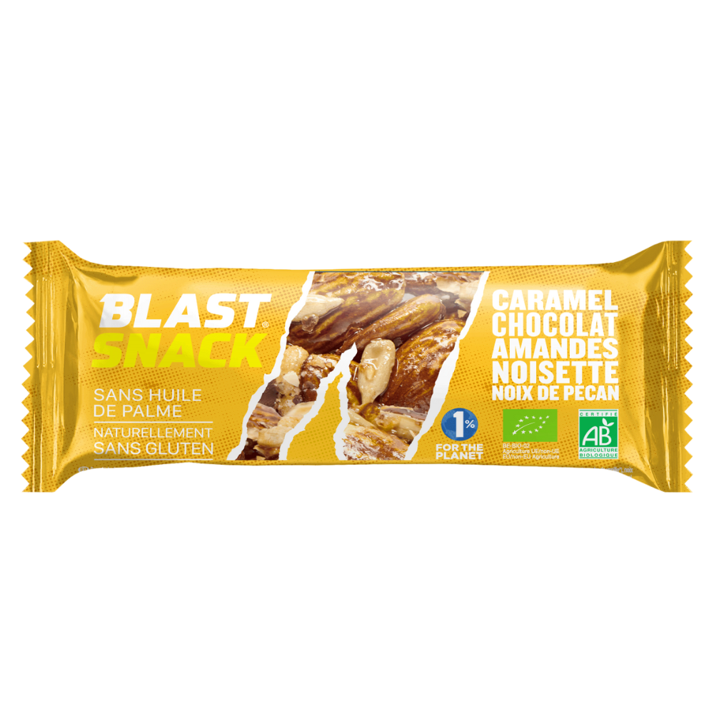 Barre énergétique caramel chocolat amande bio