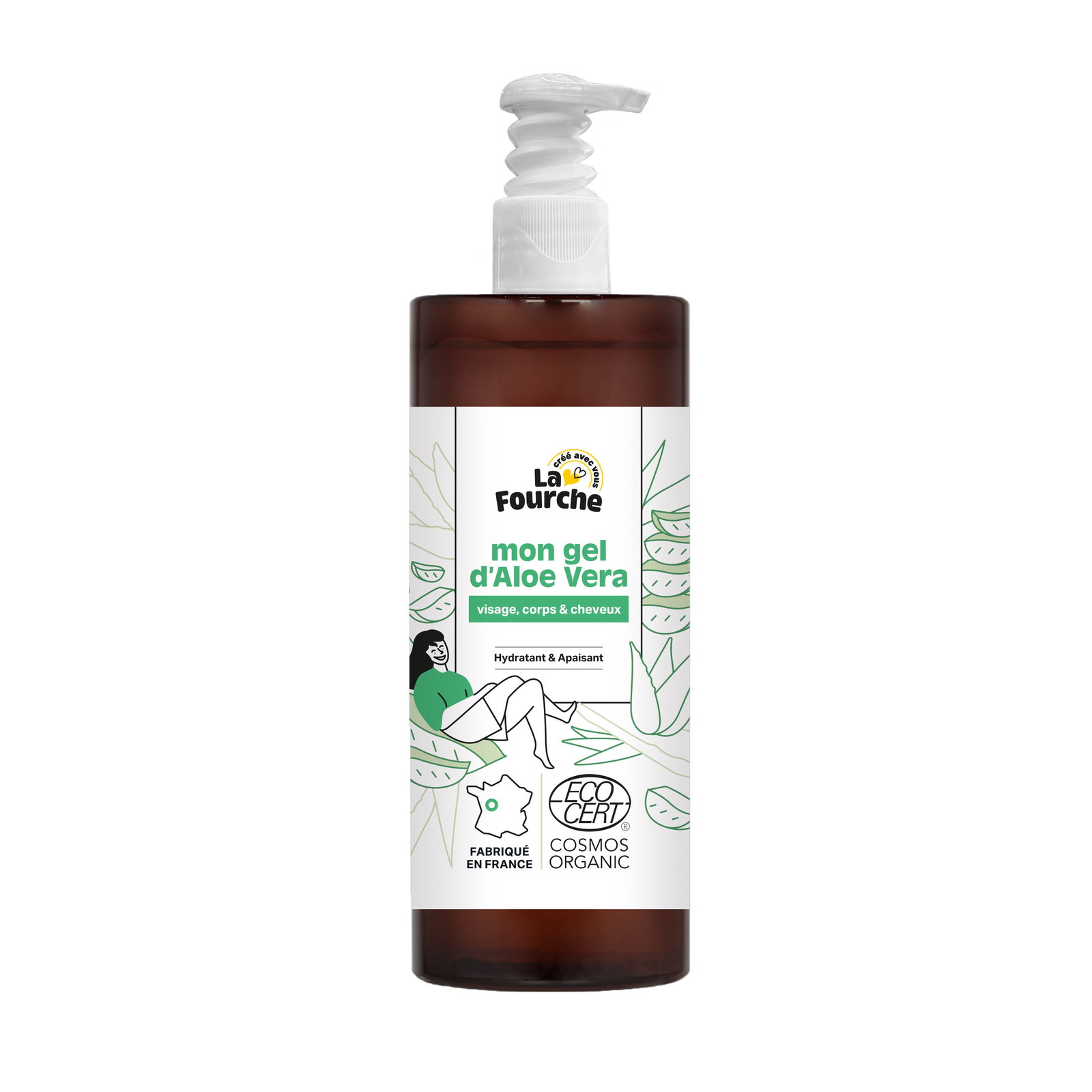 Gel d'aloe vera certifié Cosmos Organic - 50cl