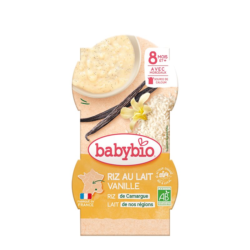 Riz au lait vanille bio (dès 8 mois) - 2x100g