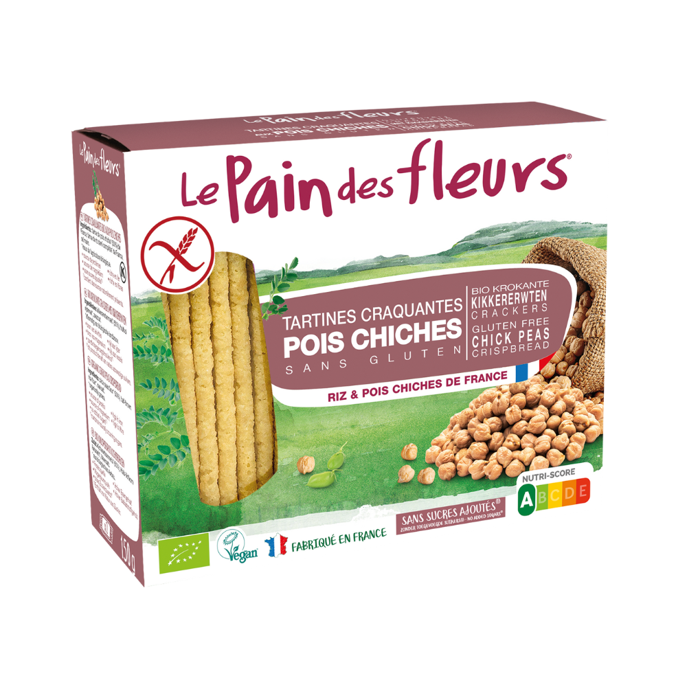 Tartines craquantes pois chiches bio