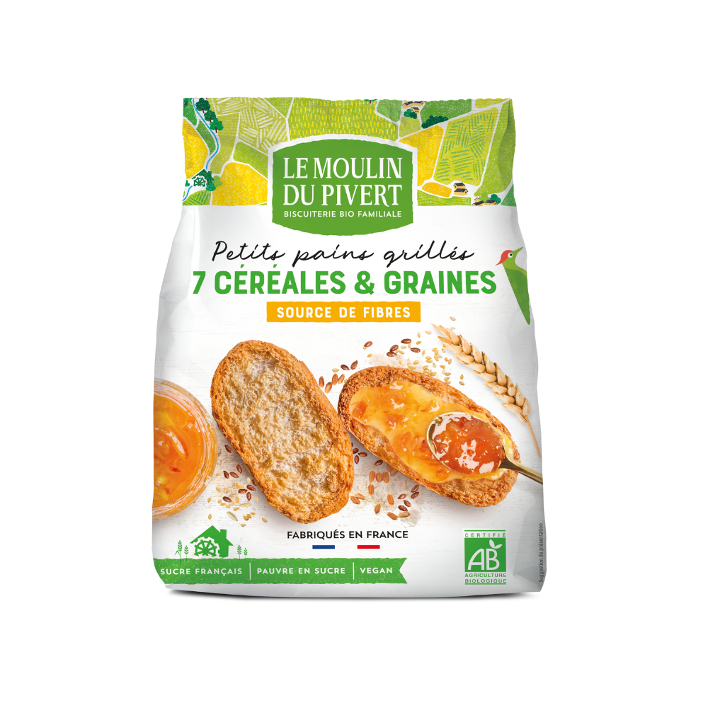 Petits pains grillés graines et céréales bio