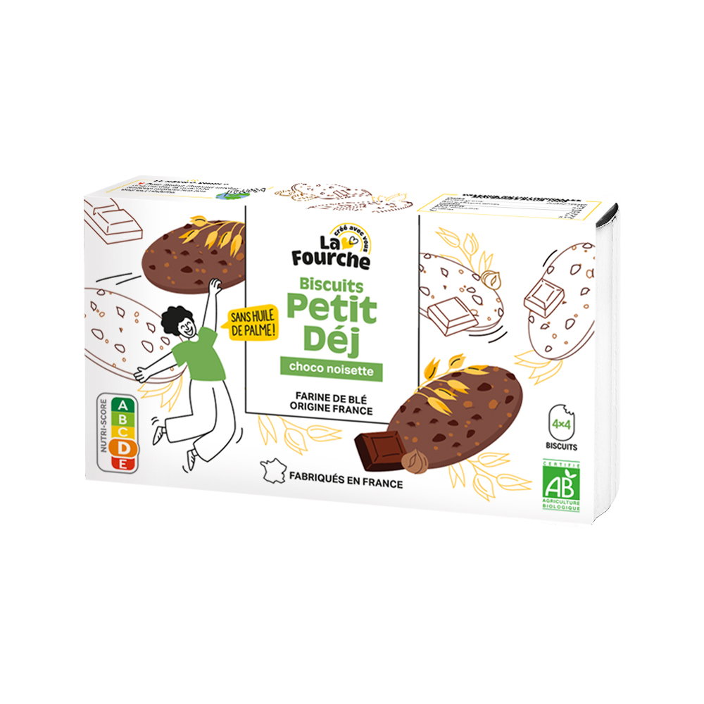 Biscuits petit déjeuner choco noisette bio