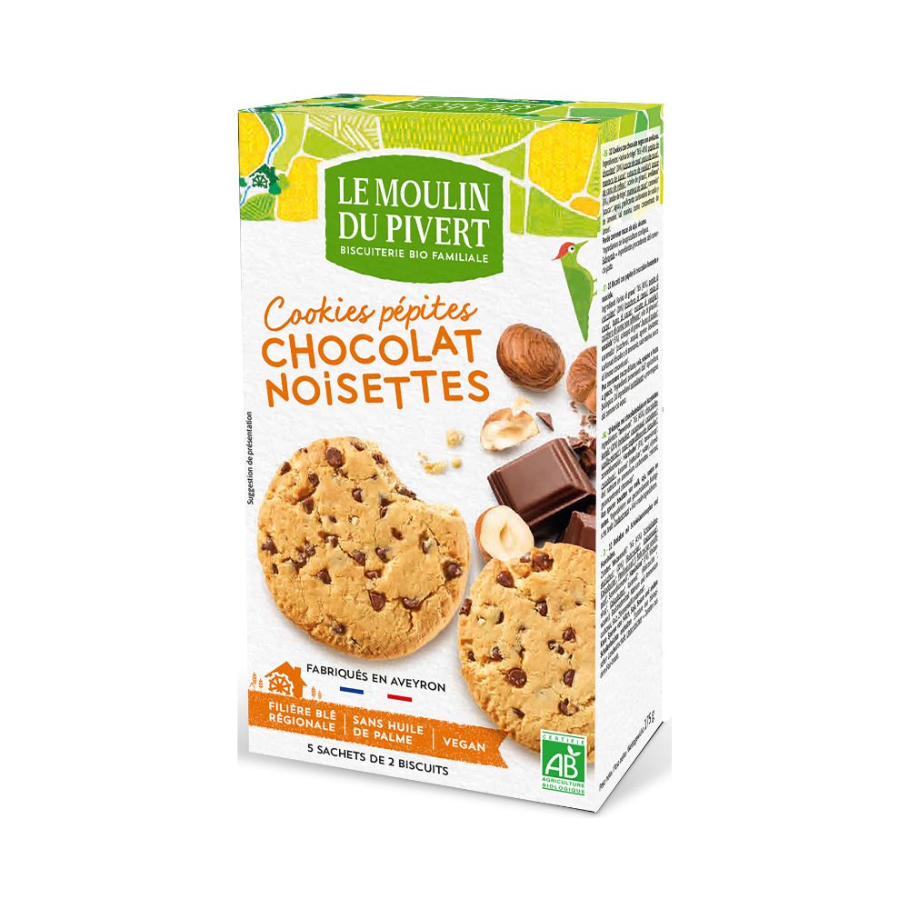 Cookies aux pépites de chocolat et noisettes bio