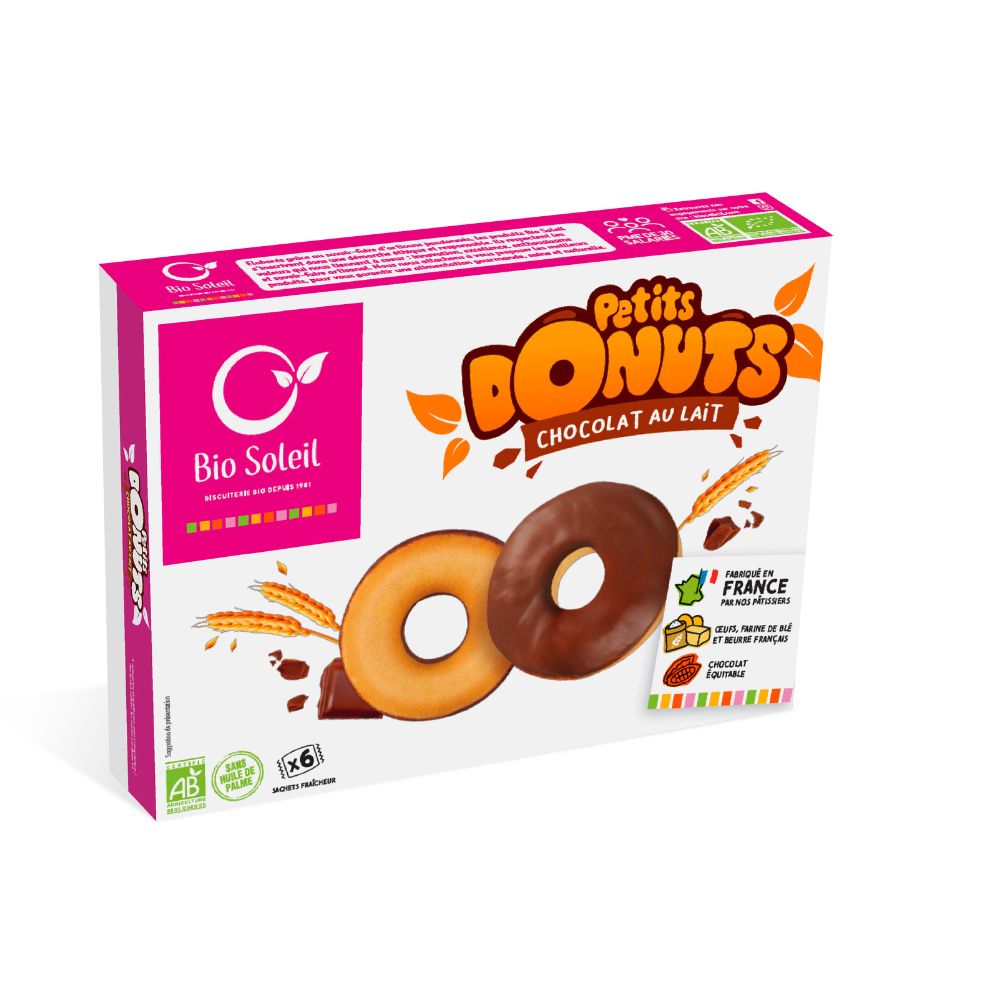 Petits donuts au chocolat au lait bio