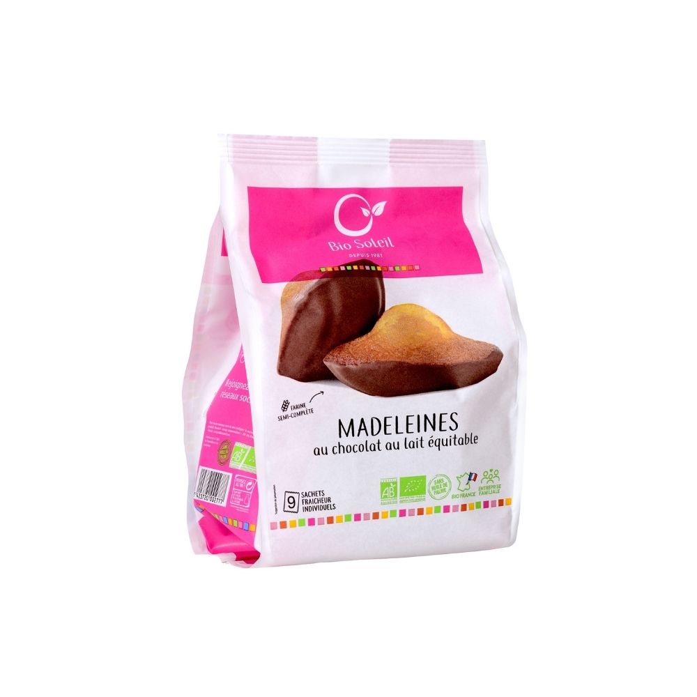 Madeleines au chocolat au lait bio