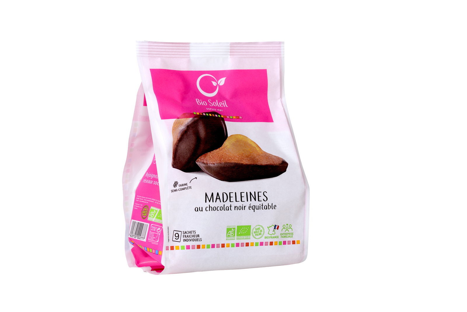 Madeleines chocolat noir bio