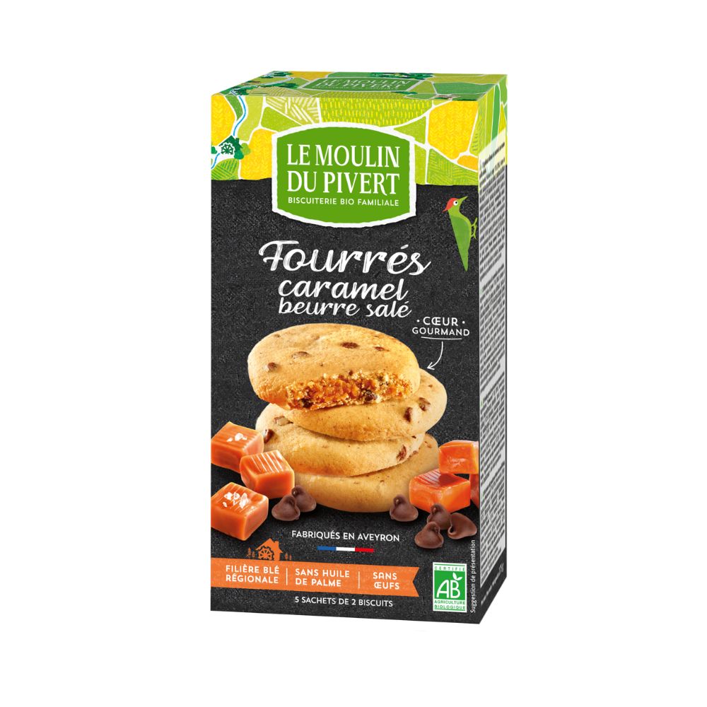 Cookies fourrés caramel beurre salé bio - 175g