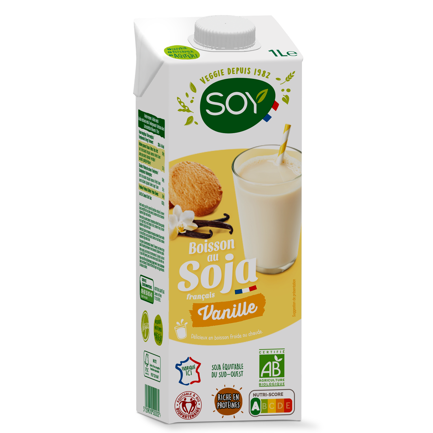Boisson soja vanille bio et équitable