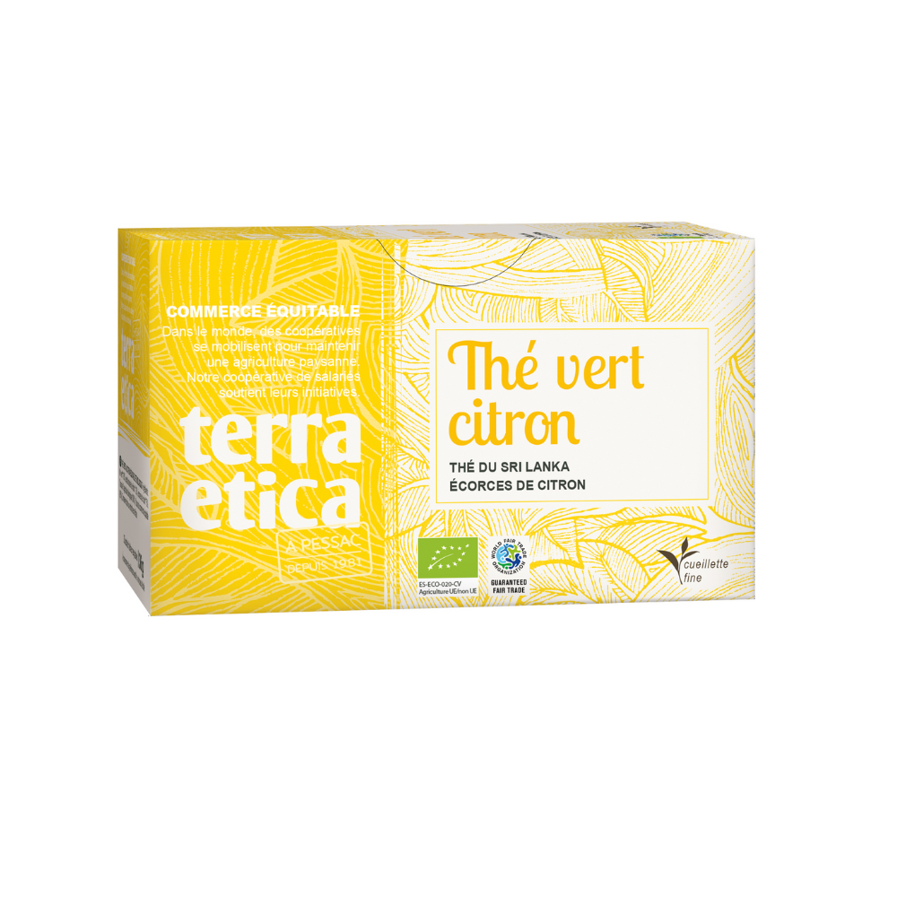 Thé vert citron bio et équitable x 20