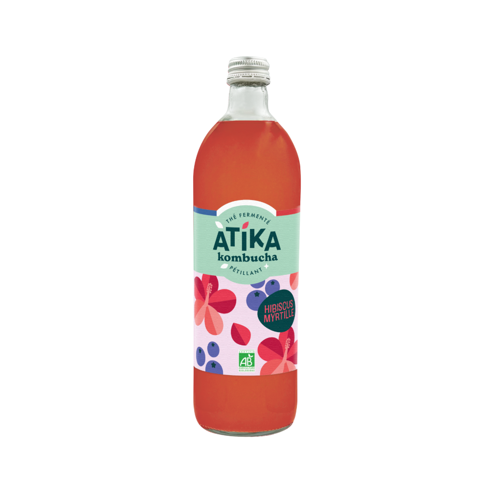 Kombucha hibiscus myrtille bio
